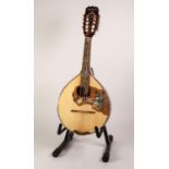 ANTONIOTSAI MODERN EIGHT STRING FLAT BACK MANDOLIN, with mother of pearl inlay, the back, body, neck