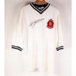 NAT LOFTHOUSE SIGNED REPLICA OF A BOLTON WANDERERS CUP FINAL COTTON SHIRT FOR 1958 FA CUP FINAL -