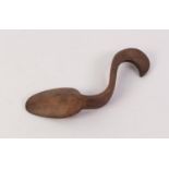 *PROBABLY WELSH EARLY 20th CENTURY CARVED FRUITWOOD S SHAPED SPOON with ovoid bowl 7 1/2" (19)