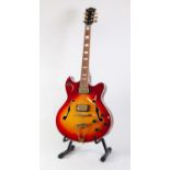 KEIPER, SIX STRING ELECTRIC GUITAR, in sunburst colourway with gilt coloured hardware, pick-up