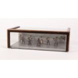 BERGMAN AUSTRIA COLD PAINTED BRONZE MONKEY BAND OF NINE PIECES together with conductor at the