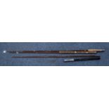FARLIGHT BY FARLOW-SHARPE THREE PIECE FIBREGLASS GAME FISHING ROD, in canvas bag and ANGLIAN ROD
