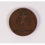 LOUIS XVIII BRONZE MEDALLION BY ANDRIEU & PUYMAURIN obverse with bust, reverse with angelic figure