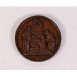 POPE PIUS XI 19th CENTURY BRONZE MEDALLION, obverse with bust facing left 'Pius I.V. Pont - Max An