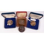 TWO JOHN PINCHES IDENTICAL SILVER MEDALLIONS TO COMMEMORATE EDWARD DUKE OF WINDSOR, 1894 - 1972,