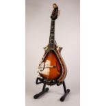 ANTONIOTSAI MODERN EIGHT STRING FLAT BACK MANDOLIN, with mother of pearl inlay, the back, body, neck