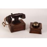 EARLY 20th CENTURY BAKELITE TELEPHONE also a separate ever ready desk top bell