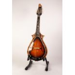 ANTONIOTSAI MODERN EIGHT STRING FLAT BACK MANDOLIN, with mother of pearl inlay, the back with a