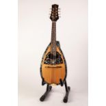 ANTONIOTSAI MODERN EIGHT STRING BOWL BACK MANDOLIN, the back painted with a romantic couple, the
