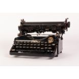 ERIKA CIRCA 1920's SMALL PORTABLE TYPEWRITER with folding up and down 9" (263) carriage otherwise of