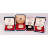 THREE ROYAL MINT SILVER PROOF CROWN COINS TO COMMEMORATE THE QUEEN'S SILVER JUBILEE, 1977, each in