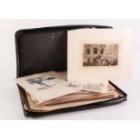 PORTFOLIO WITH A SELECTION OF UNFRAMED PRINTS 19th century or later various drawings/pictures to