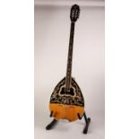 MODERN EIGHT STRING BOUZOUKI WITH ?TAP? PICK-UP, inlaid in mother of pearls, the body with foliate
