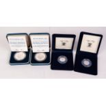 TWO ROYAL MINT SILVER PROOF MEDALLIONS TO COMMEMORATE MARRIAGE OF CHARLES & DIANA 1981, each in hard