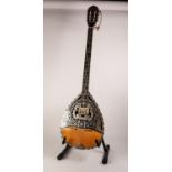 MODERN EIGHT STRING BOUZOUKI WITH ?IDEAL? PICK-UP, inlaid in mother of pearl with figures and