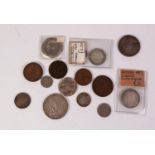 SELECTION OF EUROPEAN SILVER AND OTHER COINAGE AND MEDALLIONS, including silver medallion, wedding