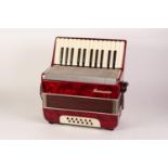 SORRENTO PIANO ACCORDION, 13 ¼? (33.5cm) wide, in associated semi-rigid case, with later painted