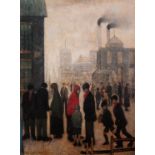 AFTER L.S.LOWRY, LIMITED EDITION COLOUR PRINT, ?Salford Street Scene?, (250/850), 16? x 12? (40.