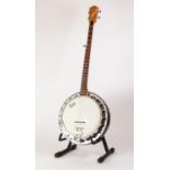 FRAMUS FIVE STRING BANJO, with acid etched floral detail to the nickel rim and arm rest, 39 ¼? (99.