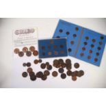 NINE EDWARD VII COPPER FARTHINGS 1901 - 1910 display mounted on card and in hard plastic case,