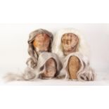 FOURTEEN LONG LIGHT TO DARK GREY SYNTHETIC WIGS, individually bagged, contents of one box