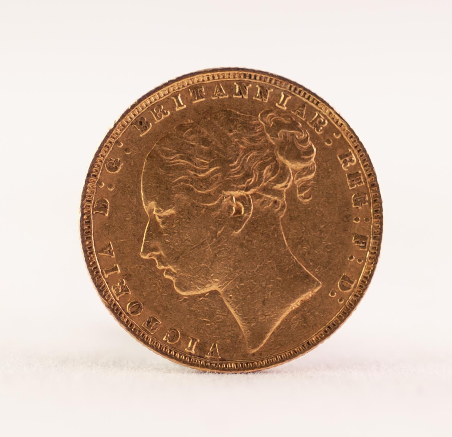 QUEEN VICTORIA YOUNG HEAD GOLD SOVEREIGN, 1880, 8gms, in case - Image 2 of 2