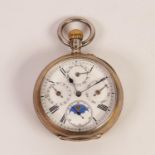 EARLY 20th CENTURY GERMAN SILVER (800 standard) OPEN FACED POCKET WATCH with keyless movement, the