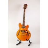 ANTONIOTSAI WORKSHOP SIX STRING ELECTRIC GUITAR, in orange tinted maple, outlined in white, with