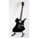 KEIPER SIX STRING ELECTRIC GUITAR, in black colourway with nickel and black hardware, pick-up