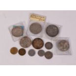 SPAIN, JOSE NAPOLEON SILVER 20 REALES COIN, 1812 (F) and a SELECTION OF 19th CENTURY AND LATER,