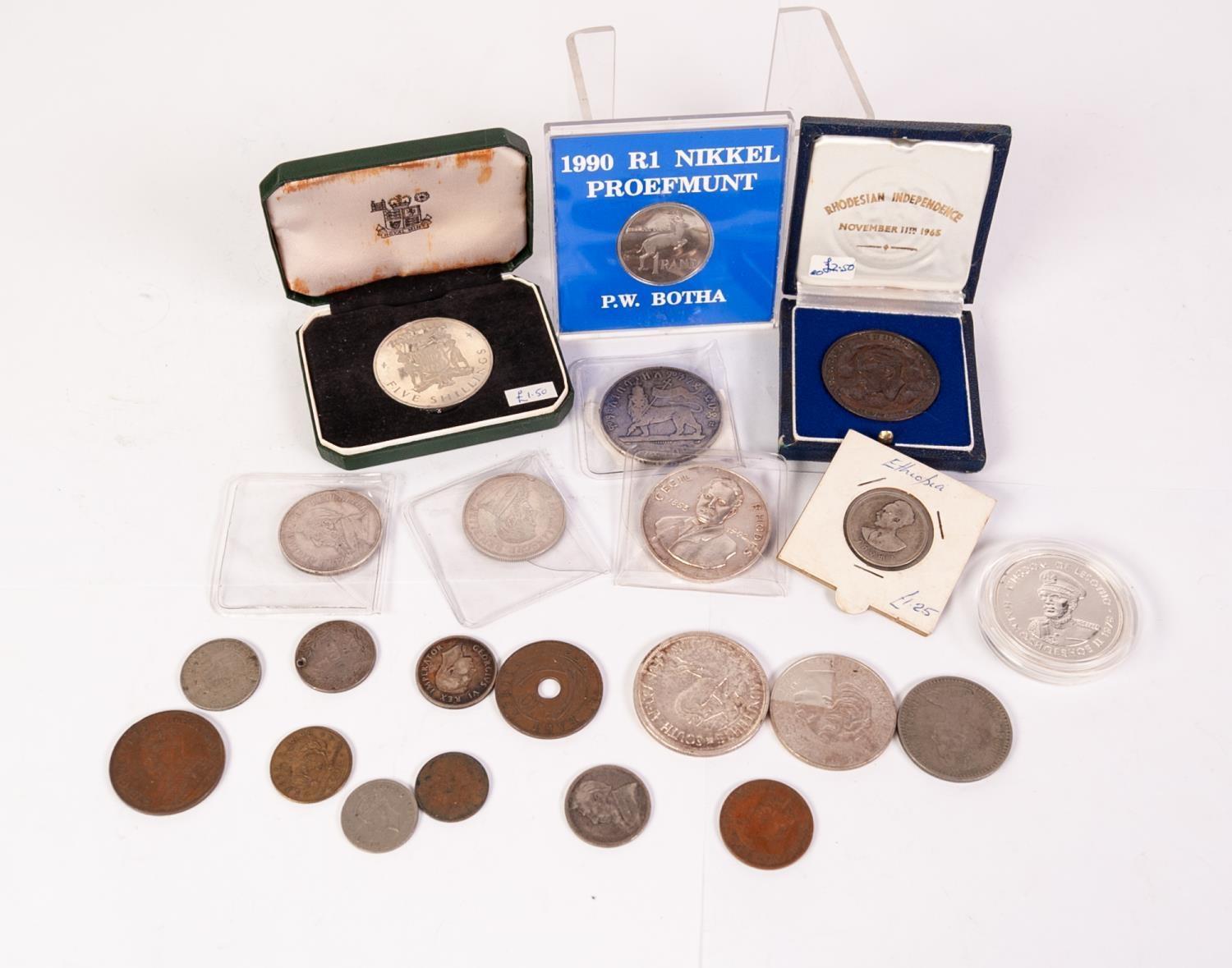 SELECTION OF AFRICAN RELATED COINS, various, includes late 19th Century Ethiopian silver Talari,