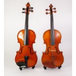 TWO STUDENT VIOLINS one in case with boe (2)
