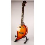 ANTONIOTSAI MODERN SIX STRING SCROLL TOP TYPE MANDOLIN, in classic sunburst, with mother of pearl