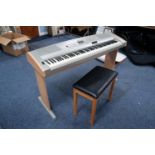 YAMAHA PORTABLE GRAND DGX-500 ELECTRIC KEYBOARD, with stand and near-matching stool, 31 ½? (80cm)