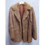 Lady's light brown half-length fur jacket, also two fur stoles