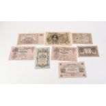 RUSSIAN ONE HUNDRED ROUBLE NOTE 1910 showing Catherine the Great folded but fair used ans seven