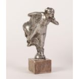 1930's ROLLS ROYCE CHARLES SYKES DESIGNED SPELTER CAR MASCOT on later stone plinth base 6 1/4" (