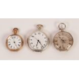 PEERTONE SWISS STERLING SILVER OPEN FACED POCKET WATCH with keyless jewelled movement, no 19355,