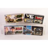 FOUR LLEDO MINT AND BOXED SPECIAL LIMITED EDITION MILITARY THREE VEHICLE SETS, VE Day, Post Office