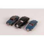 THREE UNBOXED TRIANG SPOT ON VEHICLES, playworn, comprising two x Jaguar S Type in metallic blue,