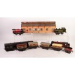 0 GAUGE RAILWAY ITEMS - needs restoration . Clockwork one tank locomotive 6954 maroon LMS livery,