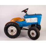 TRIANG CHILD'S RIDE ON TRACTOR moulded plastic & tin plate. Pedal action, metal seat, wheels