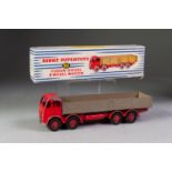 BOXED DINKY SUPERTOYS No 901 Foden eight wheel wagon, red cab, chassis, red ridge hubs, beige