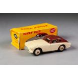 BOXED DINKY No 167 AC Aceca coupe with windows, cream, brown roof white spun hubs in yellow box