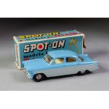 BOXED TRIANG SPOT ON No 100 Ford Zodiac in grey and light blue in blue box (one end a/f) with
