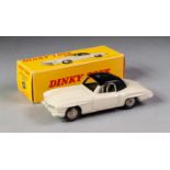 BOXED FRENCH DINKY No 24H Mercedes 190SL white with black roof convex steel hubs in yellow box