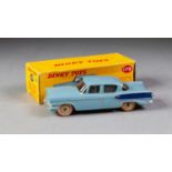 BOXED DINKY TOYS No 179 Studebaker President sedan with windows light blue, dark blue wings to rear,