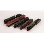 FIVE UNBOXED 00 GAUGE LOCOMOTIVES AND TENDERS. Comprising Hornby 4-4-0 locomotive 1000, six wheel