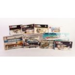 FIVE AIRFIX 1:600 scale and smaller plastic warship kits HMS Campbeltown, HMS Ajax. Four 1:72