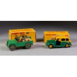 TWO BOXED DINKY COMMERCIAL TOYS No 254 Austin Taxi in green, yellow, yellow ridged hubs No 340